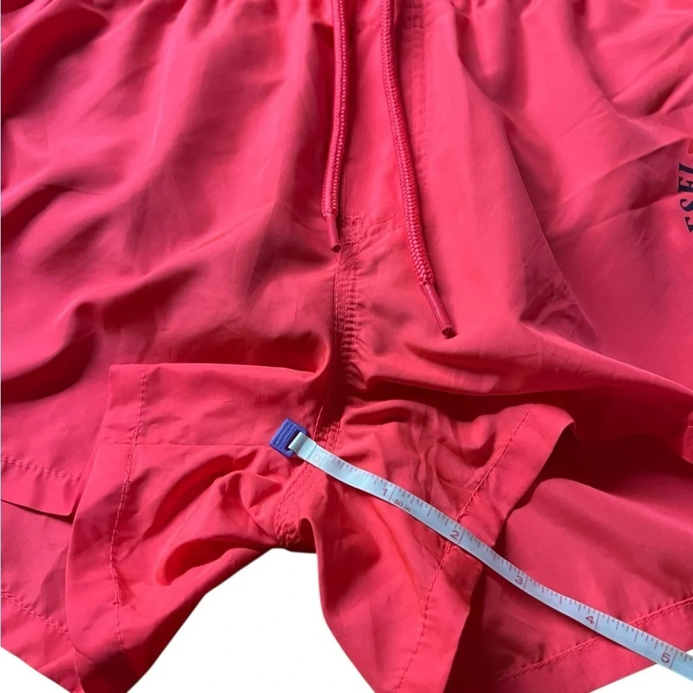 Diesel Bright Red Lined Swim Trunks With Mohican Head Size XL